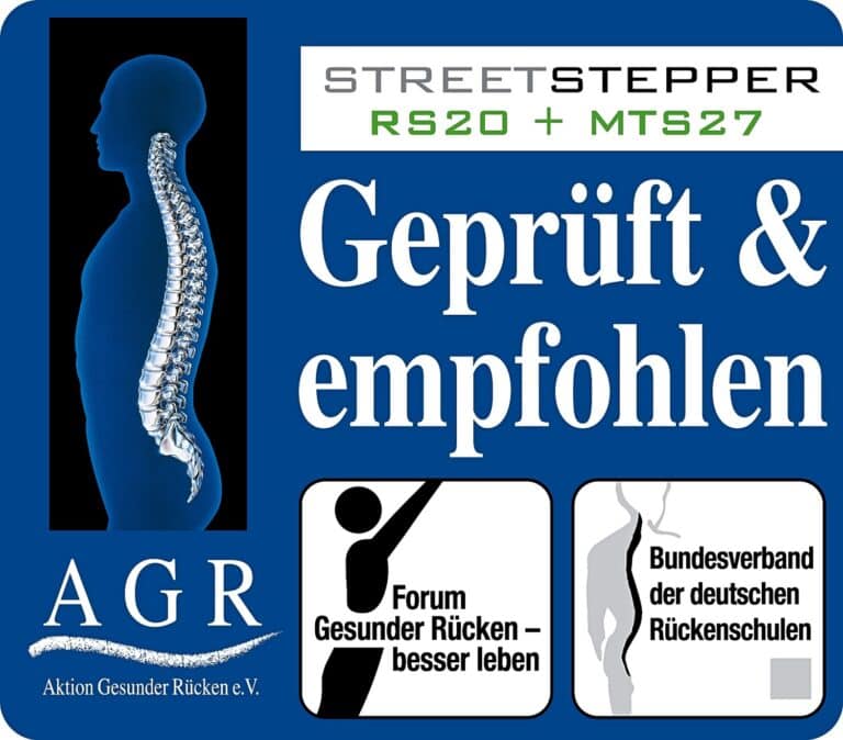 Aktion Gesunder Rücken (AGR) e.V. empfiehlt den Streetstepper bei Rückenschmerzen.